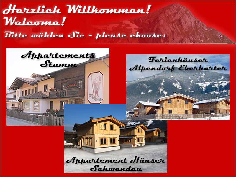 Ferienwohnungen und Appartements Eberharter - Auswahl